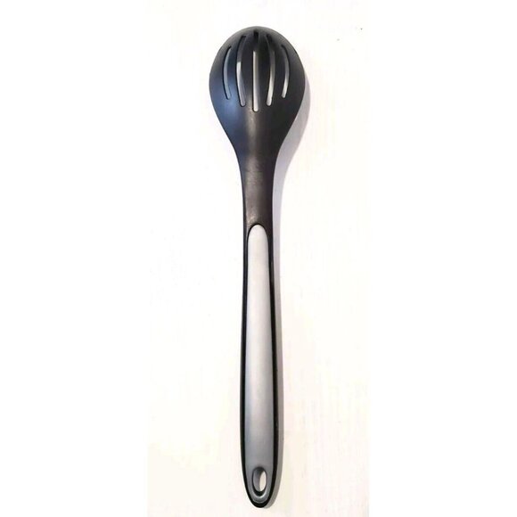Calphalon Nylon Spoon Slotted Solid Black Gray Silicone - Picture 4 of 5